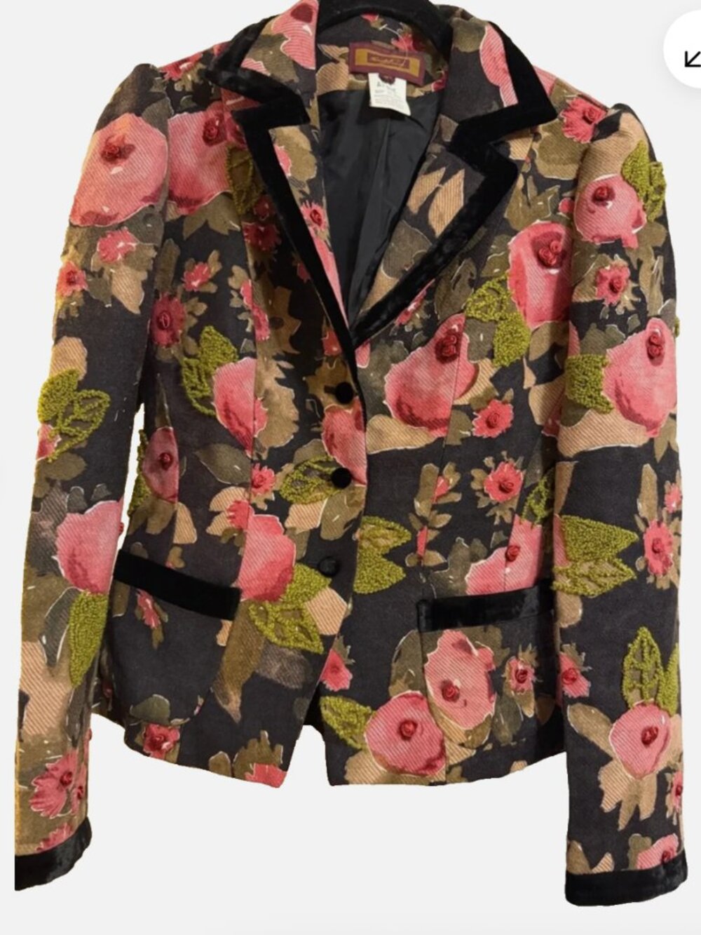 Renato Nucci Wool Blend Floral Jacket Blazer Size:36